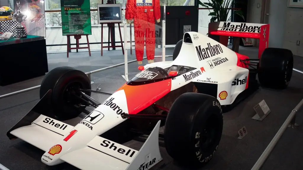 Ayrton Senna’s 1989 McLaren-Honda MP4/5 on display at the Honda Collection Hall