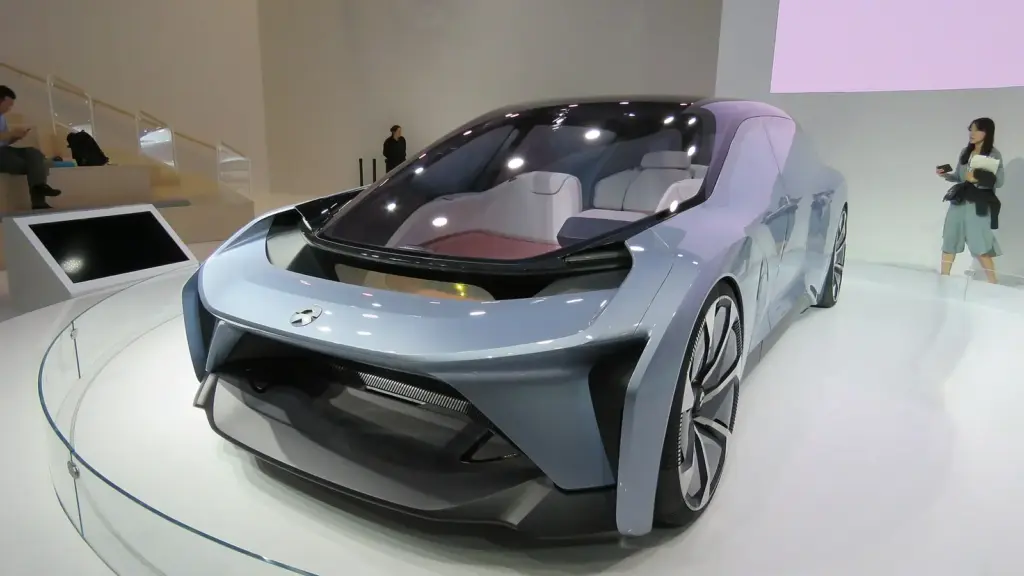 NIO Eve autonomous concept car on display