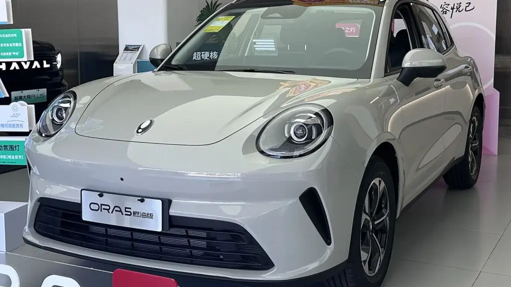 Ora 5 crossover in a showroom