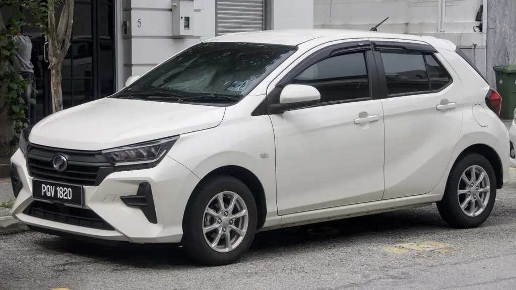 White 2024 Perodua Axia 1.0 X hatchback, front view