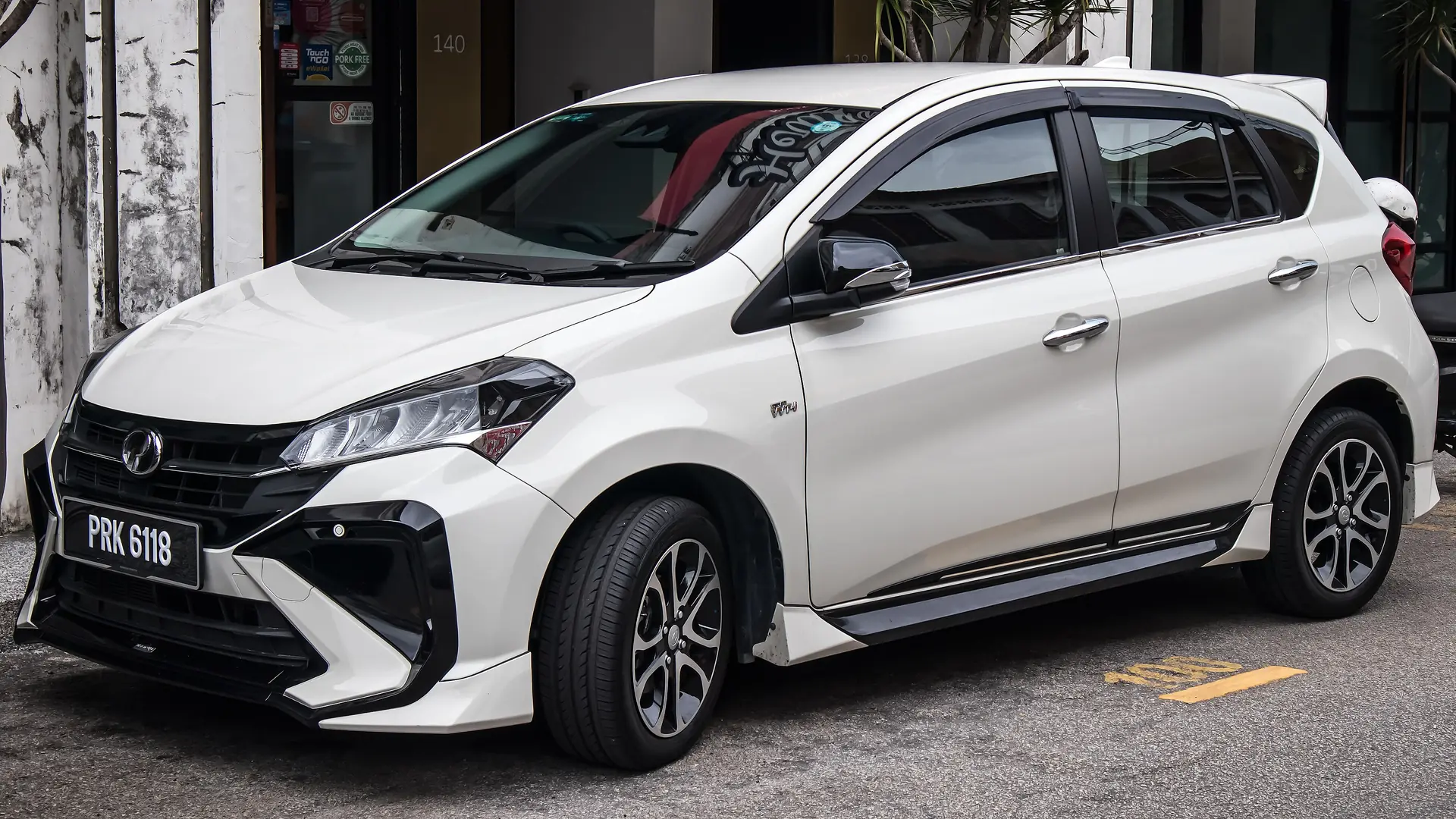 White Perodua Myvi 1.5 AV hatchback, third generation facelift