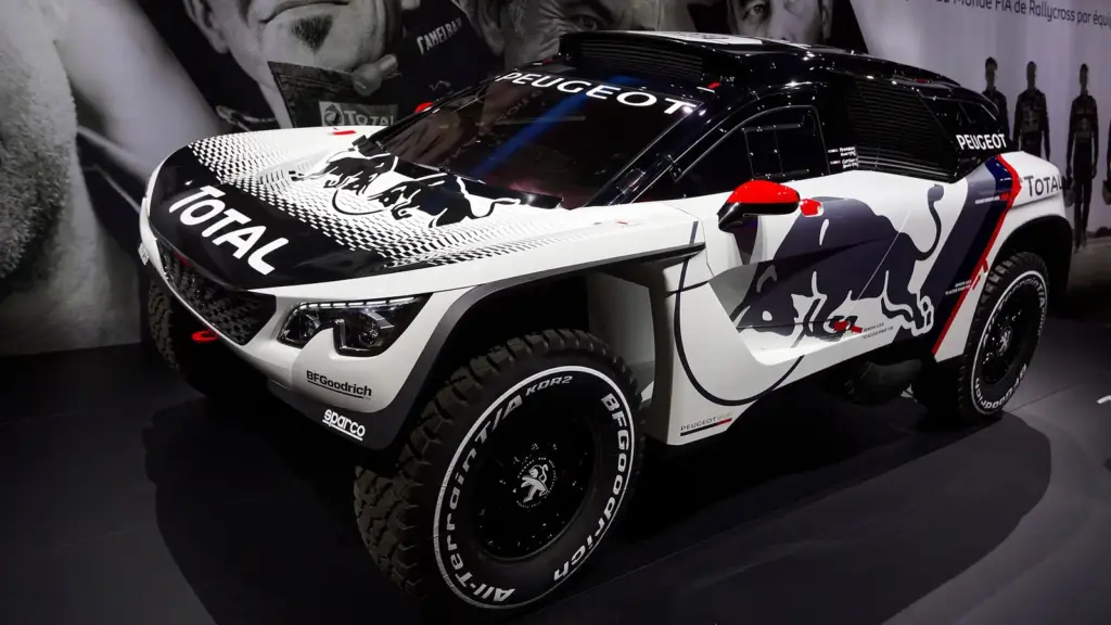 Peugeot 3008 DKR rally-raid car at the 2016 Paris Motor Show