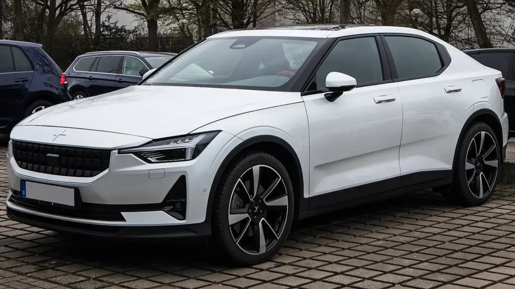 White Polestar 2 electric fastback