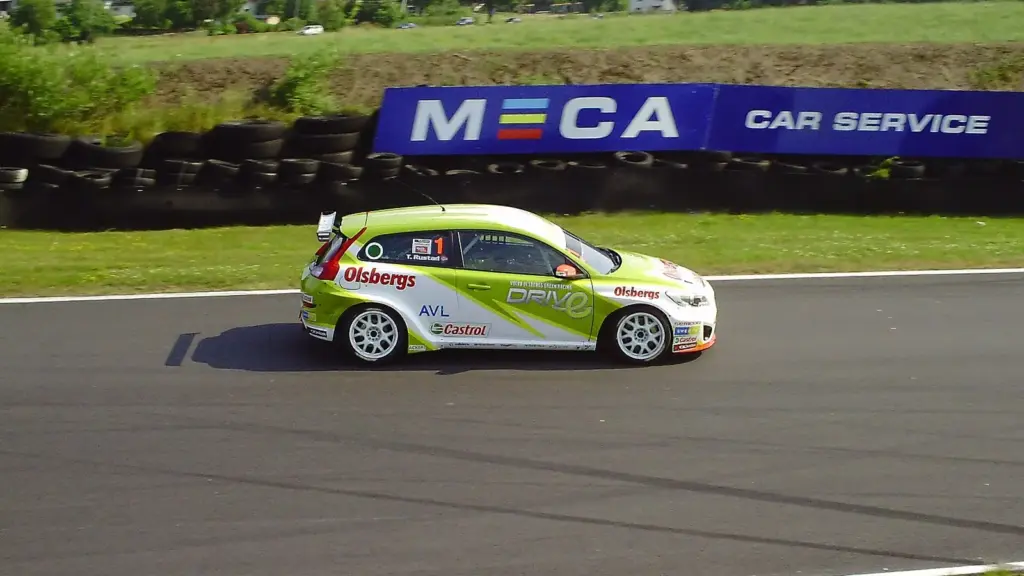 Tommy Rustad racing a Polestar Racing Volvo C30 in the STCC at Falkenberg in 2010