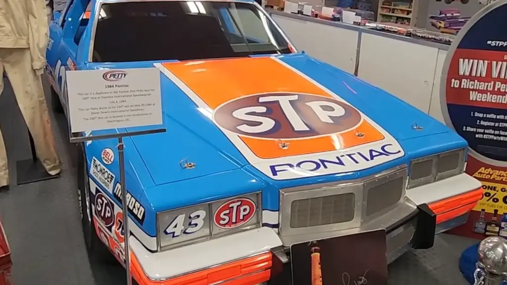 Richard Petty's No. 43 STP Pontiac that won the 1984 Firecracker 400, his 200th Cup win