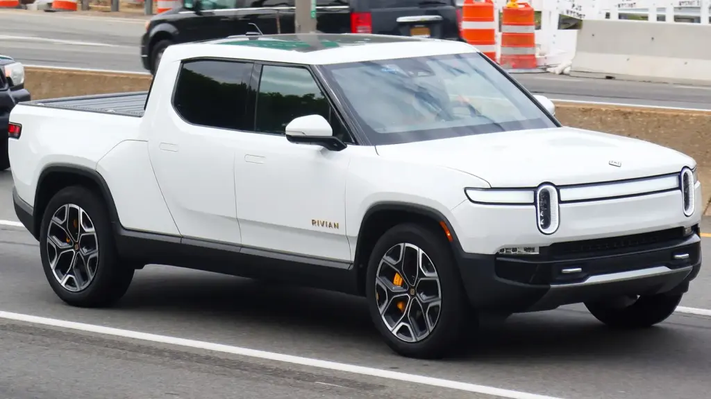 White 2022 Rivian R1T pickup