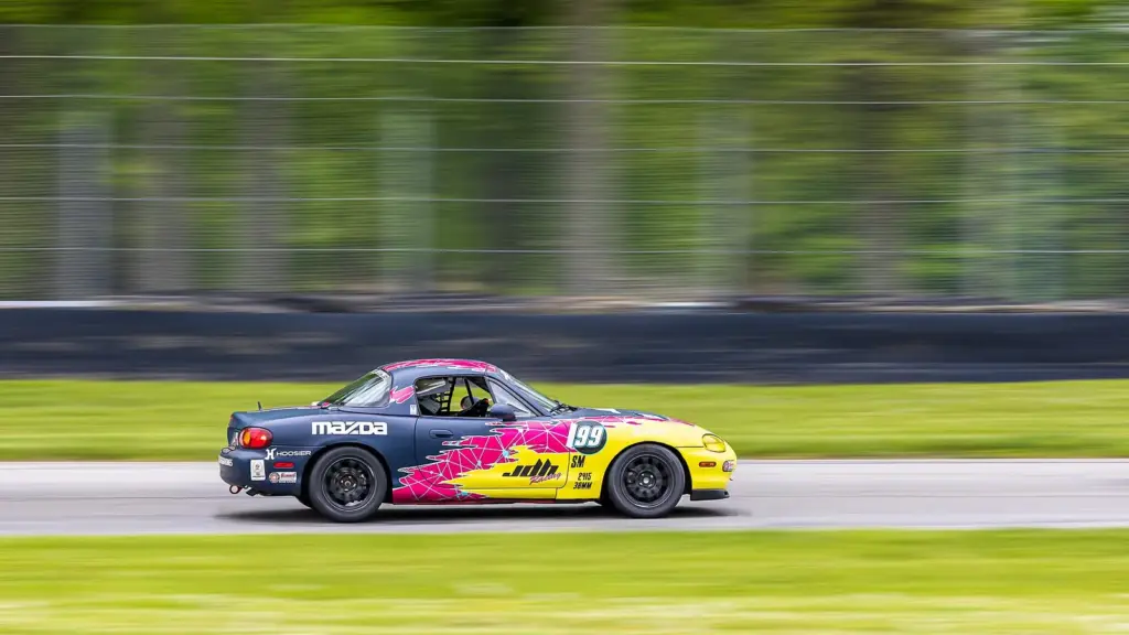 Second-generation Mazda Miata Spec Miata race car at Mid-Ohio