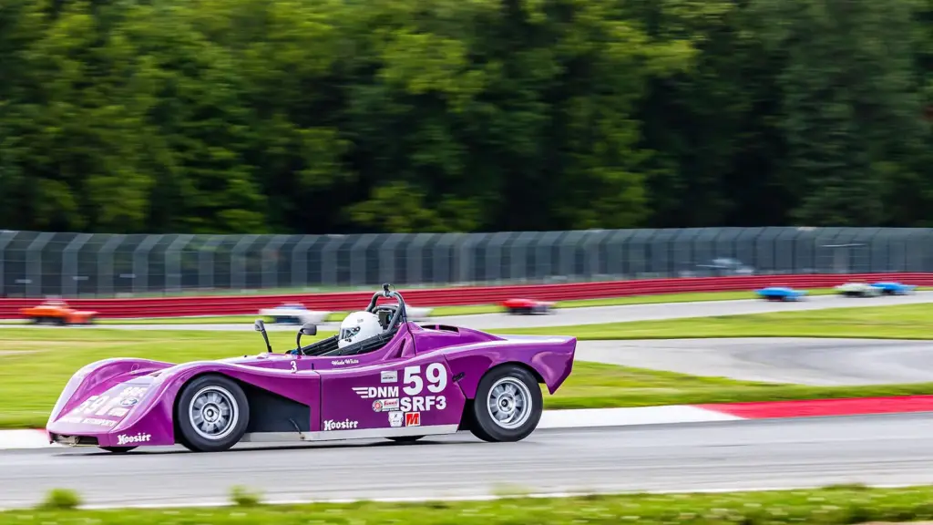 Purple Spec Racer Ford Gen3 sports racer at Mid-Ohio