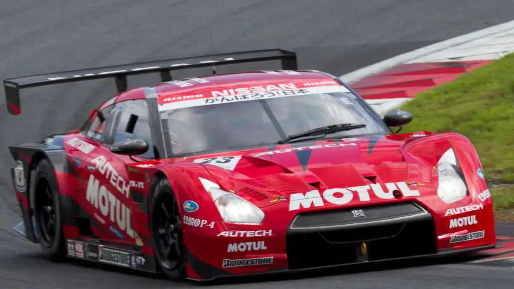 The Motul Autech Nissan GT-R racing at the 2011 Super GT Fuji 250 km