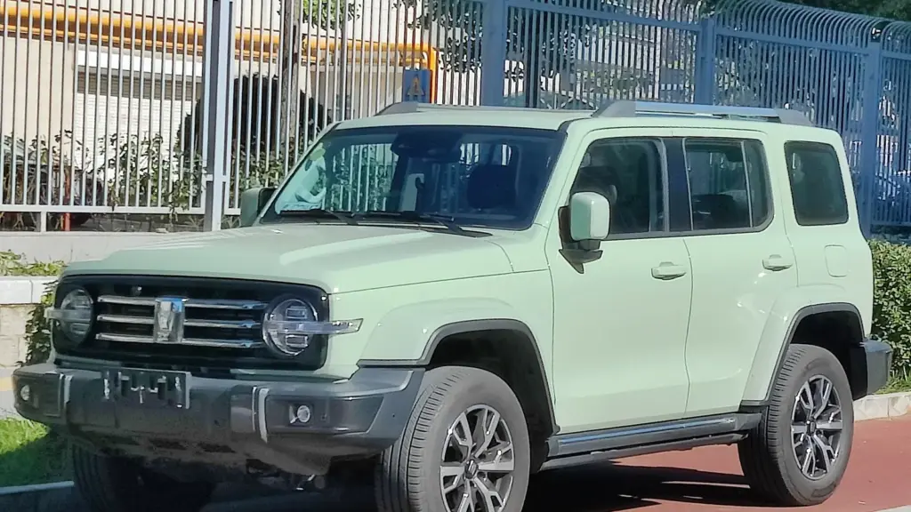 Light green Tank 300 off-road SUV