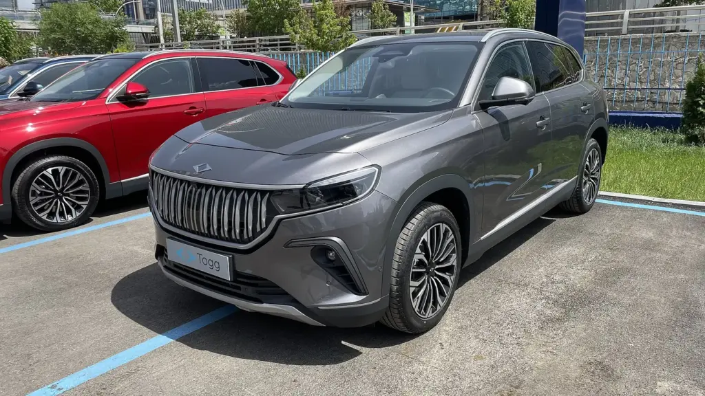 Grey Togg T10X electric SUV parked in Ankara