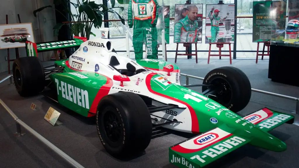 Tony Kanaan’s 2004 Andretti Green Racing Dallara IR3, Honda’s first IndyCar Series title car, at the Honda Collection Hall