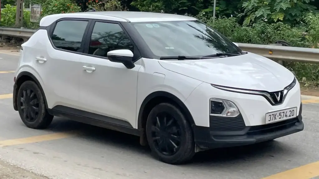 White VinFast VF 5 small electric SUV