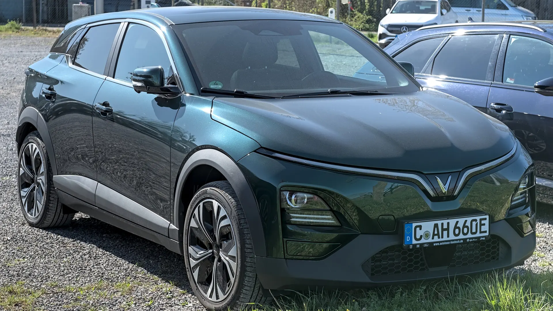 Dark green VinFast VF 6 electric SUV