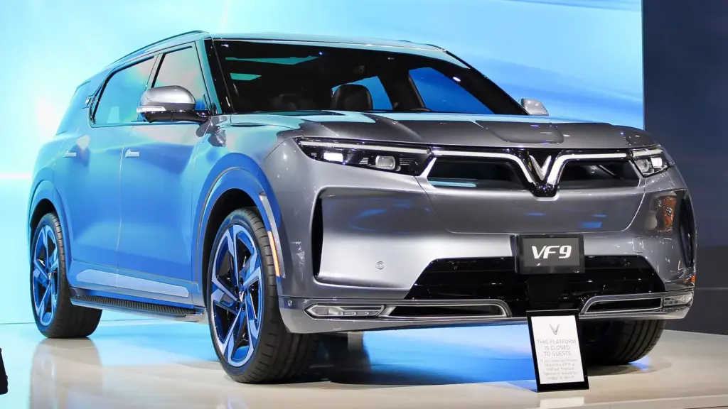 VinFast VF 9 seven-seat electric SUV at the 2022 New York auto show