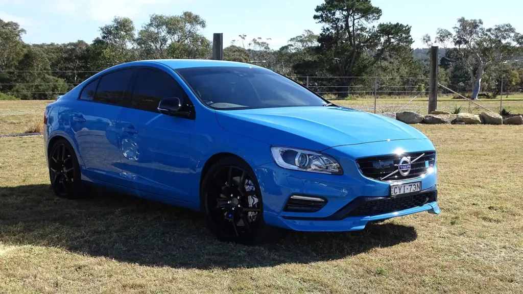 Blue Volvo S60 Polestar sedan