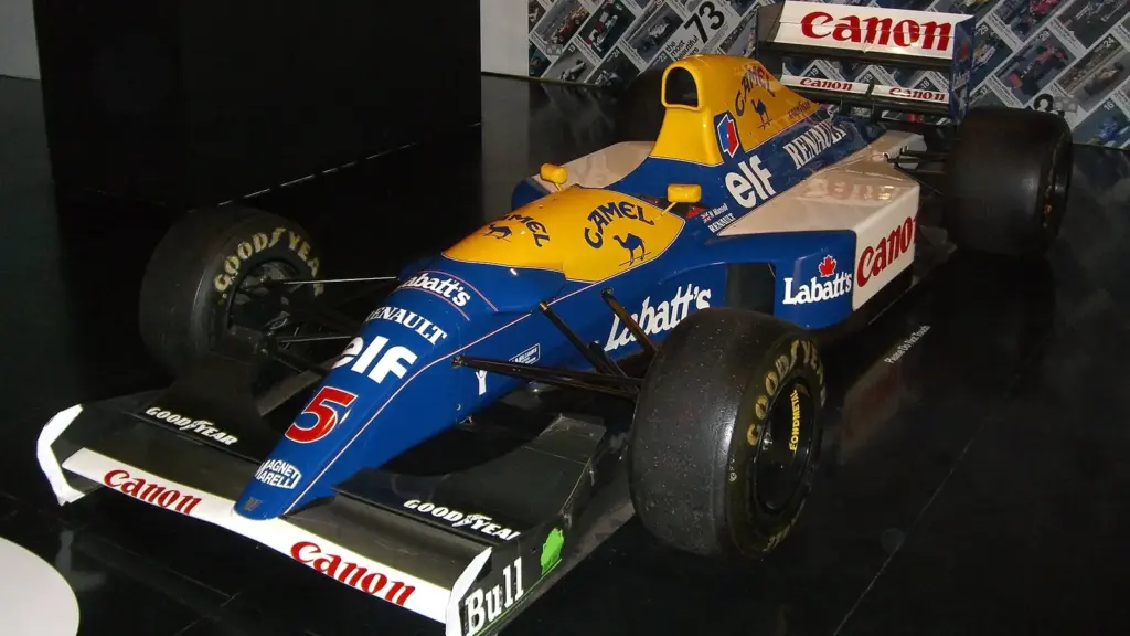 Nigel Mansell’s 1992 Williams FW14B on display at the Design Museum in London