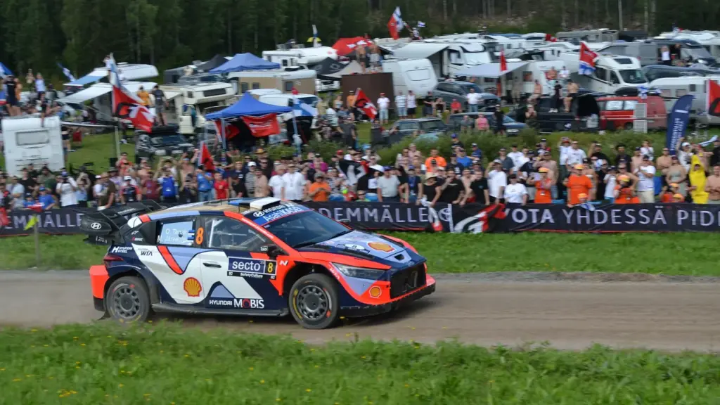 Ott Tänak on the Ouninpohja stage of Rally Finland 2025