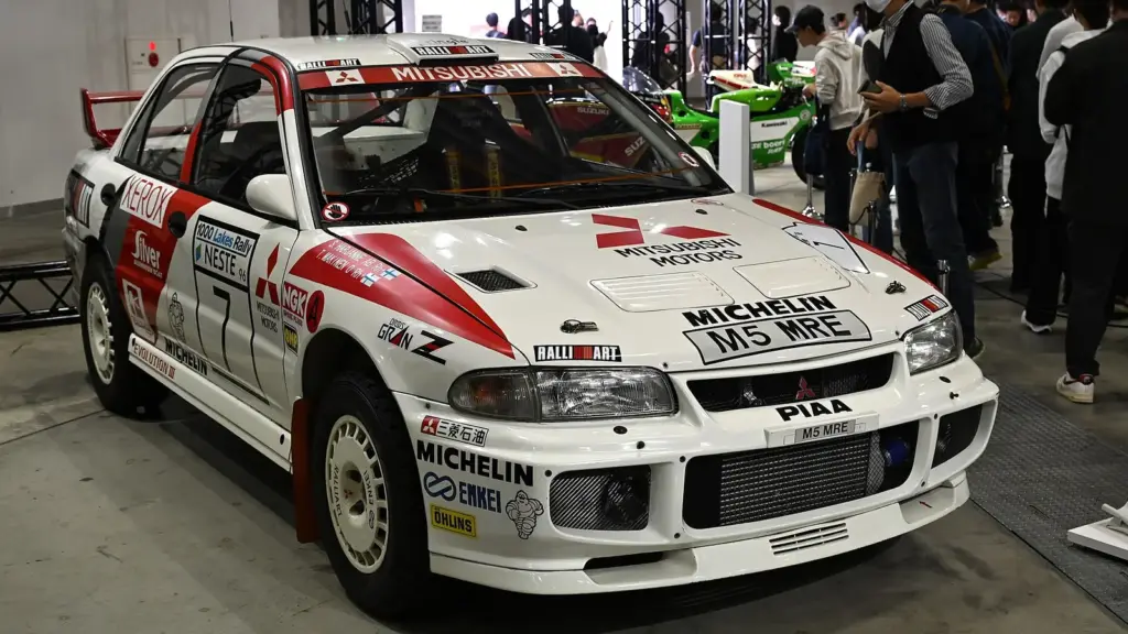 Tommi Mäkinen’s Mitsubishi Lancer Evolution III that won the 1996 1000 Lakes Rally