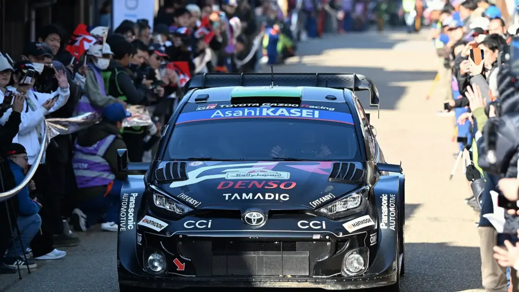 No. 33 Toyota GR Yaris Rally1 of Elfyn Evans and Scott Martin at Rally Japan 2025
